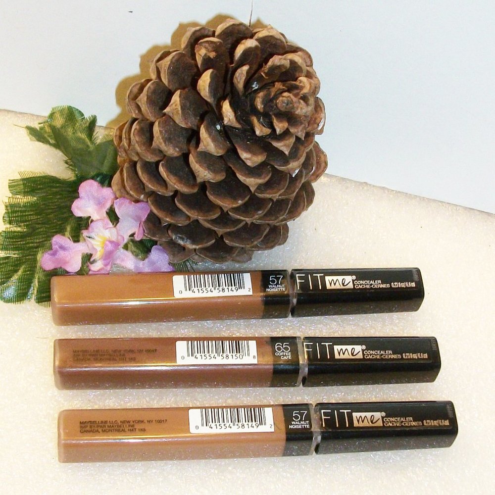 3 NEW MAYBELLINE FIT ME Concealers 2 #57 Walnut 1 #65 Coffee